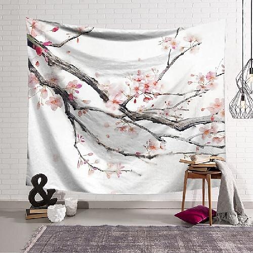 

Large wall tapestry art decor blanket curtain hanging home bedroom living room decoration flower branch polyester