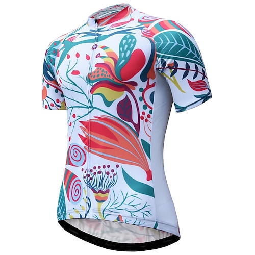 

21Grams Women's Cycling Jersey Short Sleeve Bike Jersey with 3 Rear Pockets Mountain Bike MTB Road Bike Cycling Breathable Soft Reflective Strips Back Pocket White Graphic Polyester Sports Clothing