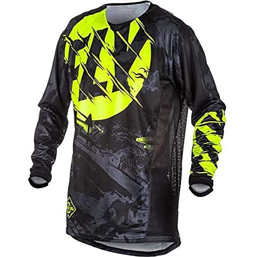 

21Grams Men's Downhill Jersey Long Sleeve Mountain Bike MTB Road Bike Cycling Black Graphic Bike Jersey UV Resistant Quick Dry Polyester Spandex Sports Graphic Patterned Letter & Number Clothing
