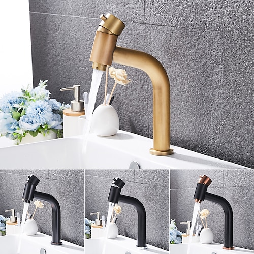 

Bathroom Sink Faucet - Waterfall Antique Brass / Electroplated Centerset Single Handle One HoleBath Taps / Ceramic