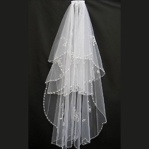 

Two-tier Classic Style / Pearl Wedding Veil Elbow Veils with Faux Pearl / Paillette 59.06 in (150cm) POLY / 100% Polyester / Straight Cut