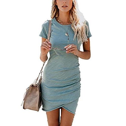 

Uformell kjole Mini kjole Marineblå Vinrød Gråblå Sommer Vår 2023 S M L XL 2XL
