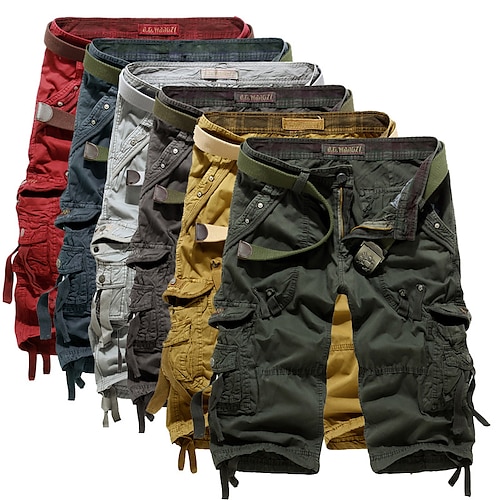 

Men's Hiking Cargo Shorts Hiking Shorts Ripstop Ventilation Multi-Pockets Breathable Spring Summer Solid Colored Cotton Bottoms for Hunting Fishing Hiking Army Green Grey Dark Gray 29 30 31 32 34