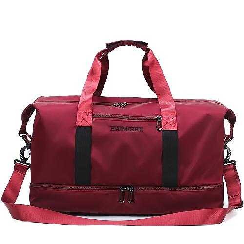 

Unisex Large Capacity Waterproof Walking Sports Oxford Cloth Travel Bag Gym Bag Zipper Solid Color Practice Outdoor Handbags Black Red Pink Gray