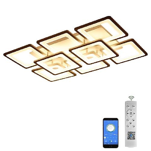 

LED Ceiling Light Square Line Design Modern 5-Light 8-Light 60/90 cm Dimmable Flush Mount Lights Metal Acrylic Linear Geometrical Minimalist Painted Finishes 110-120V 220-240V