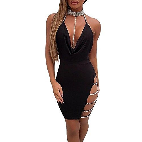

Women's Mini Dress Black khaki Sleeveless Pure Color Spring Summer S M L XL