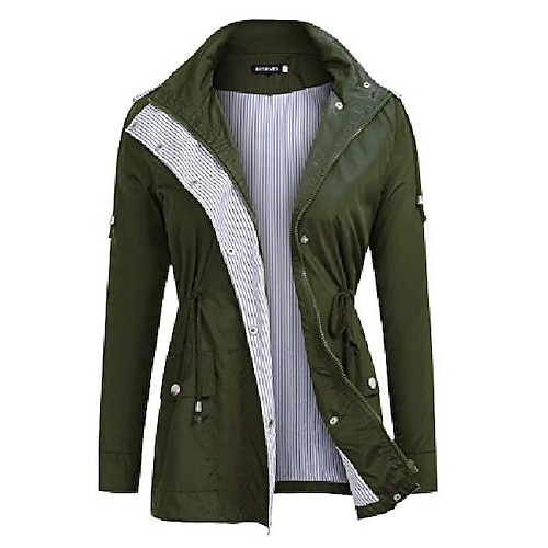 

Mujer Abrigo Casual Diario Primavera verano Regular Abrigo Ajuste regular Deportivo Chaquetas Color sólido Azul marinero Verde Trébol Negro