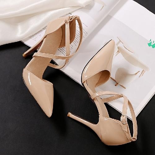 

Women's Heels Daily High Heels Stiletto Heel Pointed Toe PU Synthetics T-Strap Almond Black Yellow