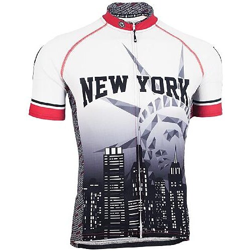 

21Grams Men's Cycling Jersey Short Sleeve Bike Jersey Top with 3 Rear Pockets Mountain Bike MTB Road Bike Cycling UV Resistant Quick Dry Soft Comfortable White Graphic Polyester Sports Clothing