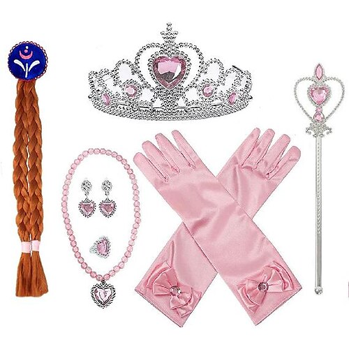

Princess Halloween Props Holiday Jewelry Girls' Movie Cosplay Accent / Decorative Dance Glove Purple Rosy Pink Fuchsia Gloves Necklace Gauntlets Christmas Halloween Carnival Plastics / Earring / Wand