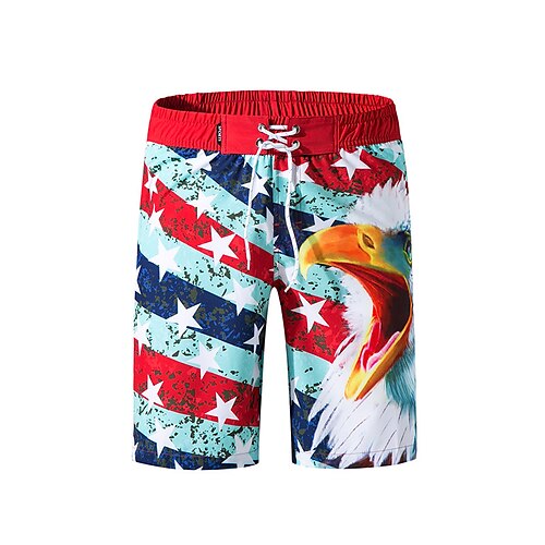 

Men's Swim Shorts Swim Trunks Board Shorts Drawstring Elastic Waist Animal Star Print Comfort Breathable Knee Length Casual Daily Beach Fashion Streetwear Orange Red Micro-elastic