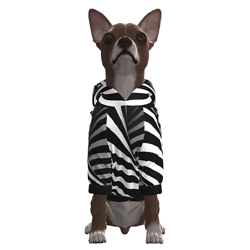 

Dog Hoodie Graphic Optical Illusion 3D Print Ordinary Fashion Casual / Daily Dog Clothes Puppy Clothes Dog Outfits Breathable Stripe Costume for Girl and Boy Dog Polyster S M L XL