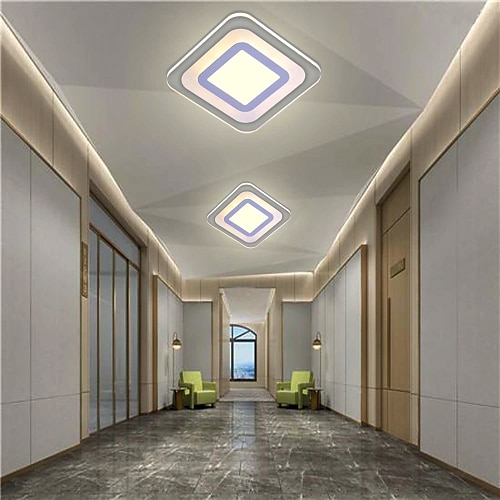 

1-Light 20 cm Square Shape LED Ceiling Light Basic Flush Mount Lights Metal Acrylic Painted Finishes Modern Contemporary 90-240V