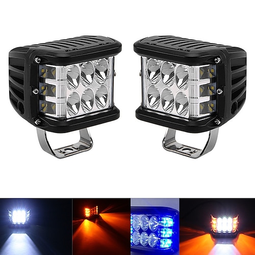 

2pcs 4inch 45W Side Shooter Off Road Dual Side Work Light Combo Led DRL with Flash Strobe Function Driving Flood Work Light Bar For Tractors Boat 4x4 Truck SUV ATV Fog Lamp