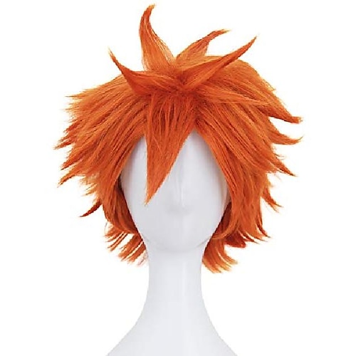 

cosplay perruque bouclés partie médiane perruque orange (duveteux) cheveux synthétiques homme blond