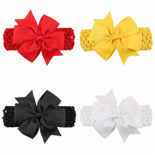 

1pcs Toddler / Baby Girls' Active / Sweet Black / White / Red Solid Colored Bow Spandex Hair Accessories Yellow / White / Black One-Size / Headbands