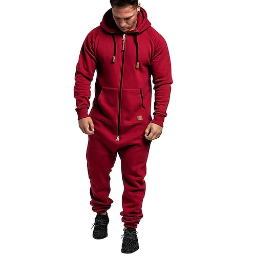 

Herre Joggedress sweatsuit Joggedresser Marineblå Vinrød Militærgrønn Svart Mørkegrå Sport & Utendørs Sportsklær Klær Gensere Gensere
