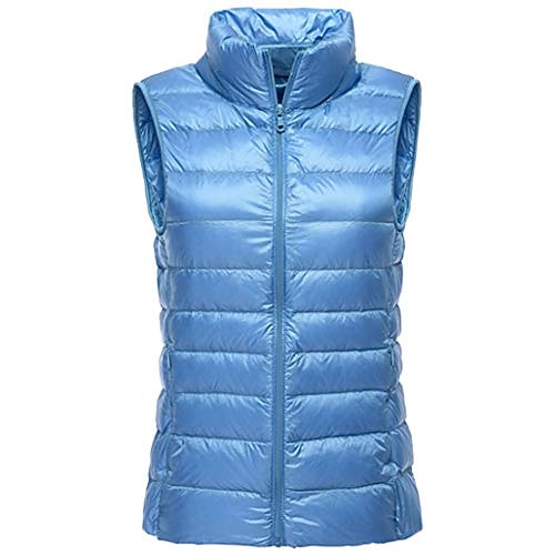 

Women's Hiking Vest Quilted Puffer Vest Down Vest Winter Outdoor Solid Color Thermal Warm Packable Breathable Lightweight Winter Jacket Trench Coat Top Skiing Hunting Fishing Lake blue Navy green