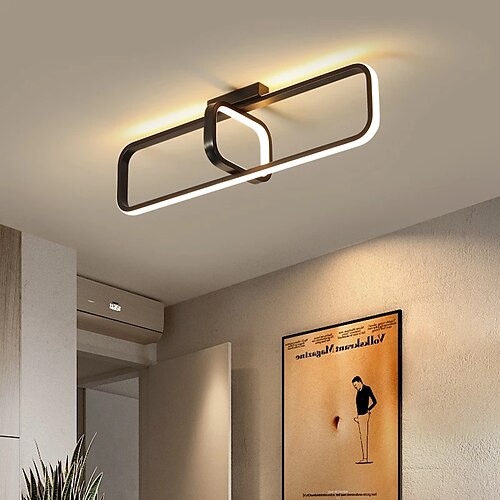 

48/58/78 cm LED Ceiling Light Modern Black Gold Geometric Shapes Porch Light Flush Mount Lights Metal Painted Finishes 220-240V