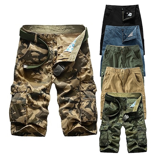

Men's Cargo Shorts Hiking Shorts Military Camo Summer Outdoor Standard Fit 10"" Multi-Pockets Breathable Quick Dry Sweat wicking Shorts Bottoms Knee Length Jungle camouflage Black Work Camping