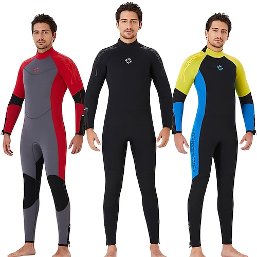 

DiveSail Men's Full Wetsuit 5mm SCR Neoprene Diving Suit Quick Dry Stretchy Long Sleeve Back Zip - Swimming Diving Surfing Scuba Patchwork Autumn / Fall Spring Summer