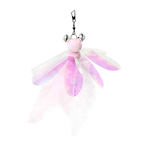 

cats toy,pet cats kitten bell feather dragonfly shape teaser wand replacement head cats soft harmless toy random color