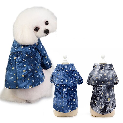 

Dog Cat Shirt / T-Shirt Vest Dot Classic British Casual / Daily Dog Clothes Puppy Clothes Dog Outfits Breathable Blue Gray Costume for Girl and Boy Dog Cotton S M L XL XXL