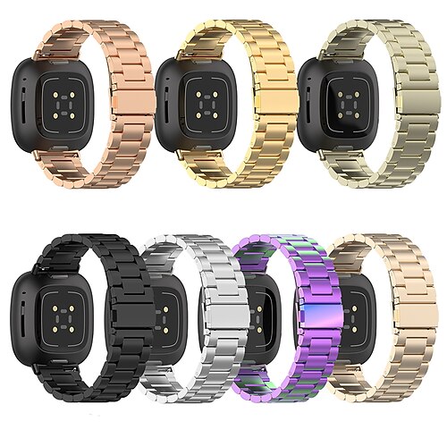 

1 pcs Smart Watch Band for Fitbit Versa 3 / Sense Fitbit Versa 3 Stainless Steel Smartwatch Strap Business Band Replacement Wristband