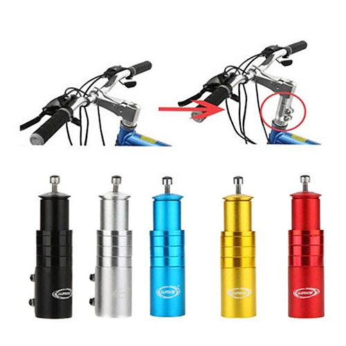 

bike stem riser bike fork stem extender bicycle handlebar raiser head up adapter suitable for mountain bike, road bike, mtb, bmx, fixie (aluminium alloy, adjustable, black)