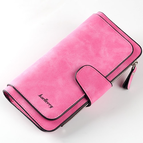 

Unisex 2022 Wallet PU Leather Solid Color Daily Office & Career Blue Black Gray Pink