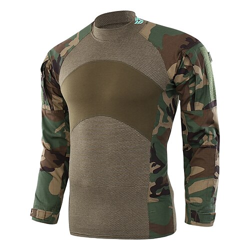 

Men's Hiking Tee shirt Fishing Shirt Military Tactical Shirt Long Sleeve Sweatshirt Top Outdoor Quick Dry Lightweight Breathable Sweat wicking Summer Camo / Camouflage Jungle camouflage CP Ruin green
