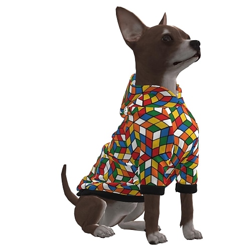 

Dog Hoodie Graphic Optical Illusion 3D Print Ordinary Fashion Casual / Daily Dog Clothes Puppy Clothes Dog Outfits Breathable Rainbow Costume for Girl and Boy Dog Polyster S M L XL