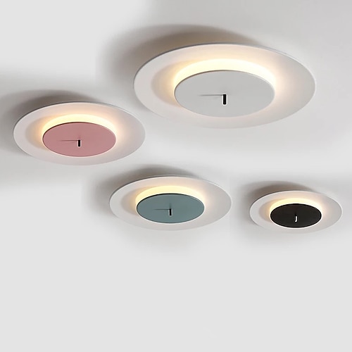 

46 cm LED Ceiling Light Modern Nordic Geometric Shapes Living Room Bedroom Black White Green Pink Flush Mount Lights Metal Painted Finishes 220-240V