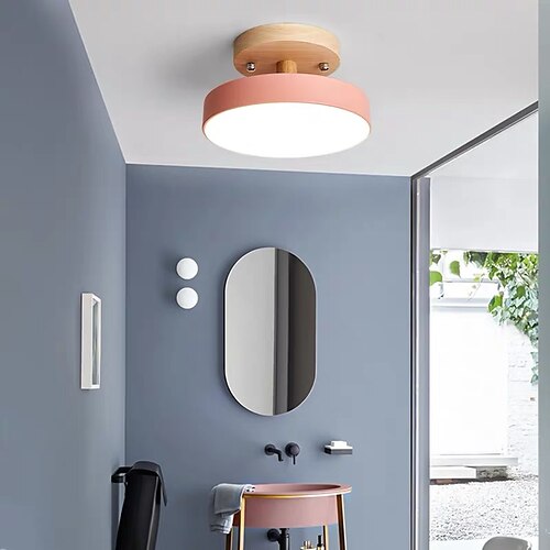 

23 cm LED Mini Ceiling Light Modern Nordic Porch Light Corridor Aisle White Gray Green Pink Flush Mount Lights Metal Painted Finishes Modern 110-120V 220-240V