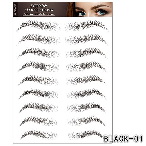 

10pcs 6D Ecological Eyebrow Sticker Net Red 3D Waterproof Eyebrow Sticker Tattoo Sticker Tattoo Eyebrow Embroidery