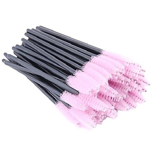 

xiaoyu 100pcs disposable mascara wands eyelash applicator eyebrow brush - pink