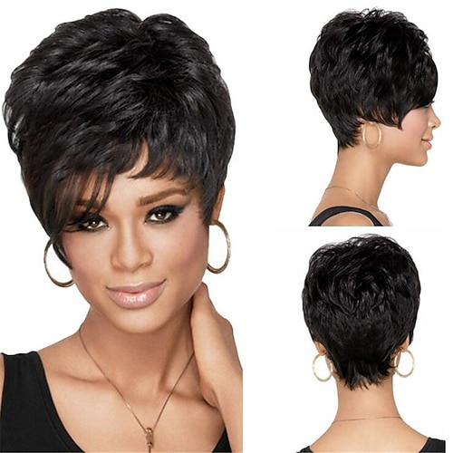 

Synthetic Wig Curly Weave Short Bob Wig Short Long Natural Black Synthetic Hair Women's Soft Classic Black