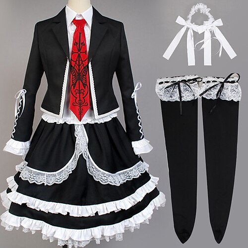 

Inspired by Dangan Ronpa Celestia Ludenberg Anime Cosplay Costumes Japanese Cosplay Suits School Uniforms Coat Dress Socks For Women's / Tie / Headwear / Tie / Headwear