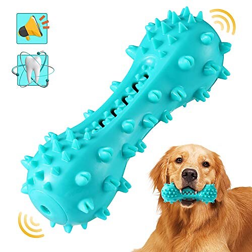 

dog chew toothbrush toys, squeaky teeth cleaning toy for aggressive chewers large breed indestructible tough dog toothbrush stick for small medium large dogs dental care