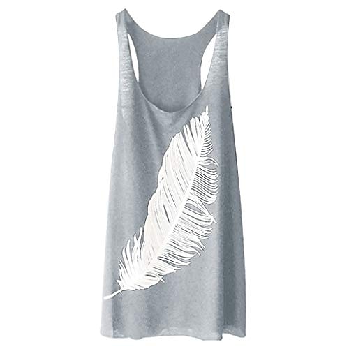 

fannyfuny blouses tanktop ladies dresses women sexy camisole sleeveless t-shirt feather floral print sling tops tunics casual summer top loose oversized running fitness sportswear beach shirt