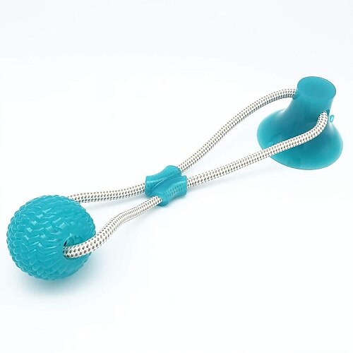 Hirkase Pet Bite Toy Multifunction Pet Molar Bite Toy，Pet Supplies with Suction Cup Teeth Cleaning,Durable Dog Tug Rope Ball Toy with Suction Cup Pet Molar Bite Toy Red and Blue