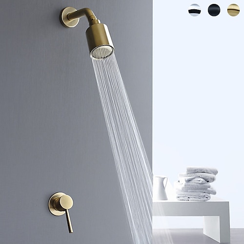 

Shower Faucet Set - Handshower Included Contemporary Painted Finishes Mount Inside Ceramic Valve Bath Shower Mixer Taps