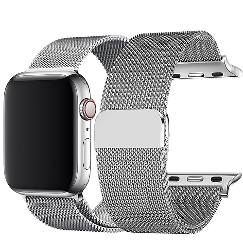  Metal Milanese Loop Band Compatible with Apple Watch Band 42mm  44mm 45mm 49mm for Women Men, Stainless Steel Mesh Magnetic Strap for  iWatch Series Ultra/8/7/6/5/4/3/2/1/SE, Black : Cell Phones & Accessories