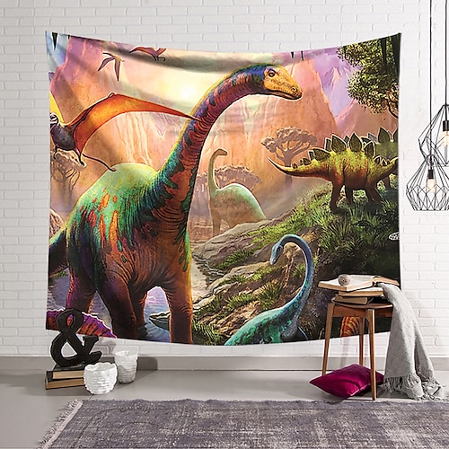 

stor væg gobelin art deco tæppe gardin hængende hjem soveværelse stue sovesal dekoration polyester fiber dyr dinosaur alder jungle