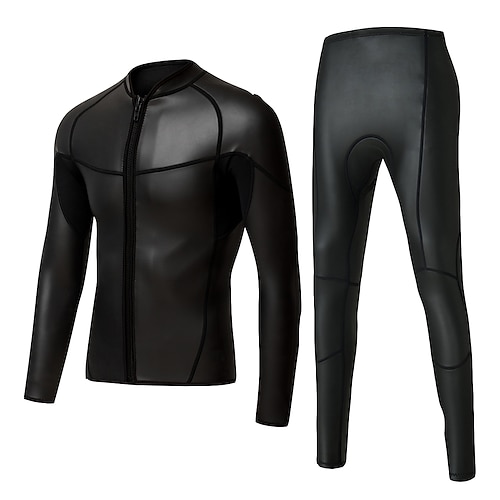

Men's Full Wetsuit 2mm CR Neoprene Diving Suit Thermal Warm UPF50 Quick Dry High Elasticity Long Sleeve 2 Piece Front Zip - Swimming Diving Surfing Scuba Solid Color Spring Summer Autumn / Fall
