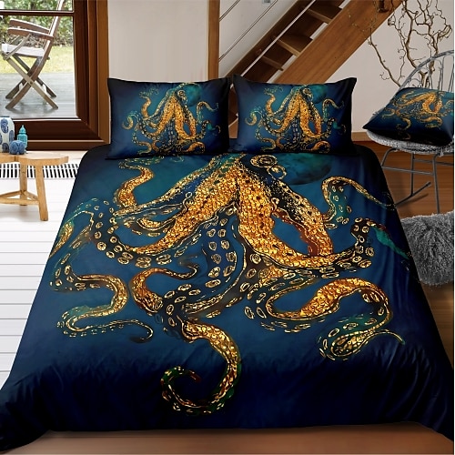 Octopus Duvet Cover Set Quilt Bedding, Octopus Bedding King Size