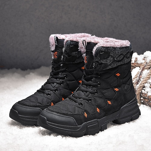 

Men's Boots Snow Boots Sporty Outdoor Water Shoes Leather Warm Breathable Waterproof Booties / Ankle Boots Dark Grey Black Winter