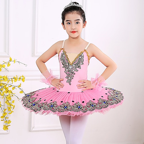 

Ballet Dress Appliques Girls' Training Performance Sleeveless High Polyester