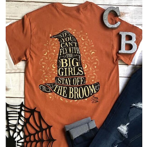 

Mulheres Plus Size Estampado Letra Blusa Tamanho grande Decote Redondo Manga Curta Blusas Tamanho grande / Algodão / Tamanhos Grandes