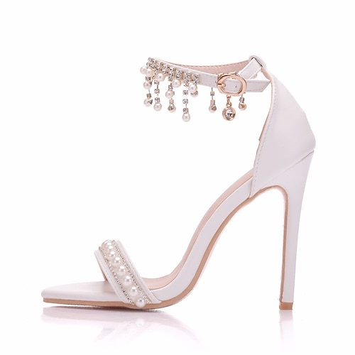 

Per donna scarpe da sposa Tacchi con cinturino alla caviglia Matrimonio Serata e festa Sandali da sposa Scarpe da sposa Estate Perle Fibbia Nappa Stiletto Occhio di pernice Lavoro Sensuale minimalismo